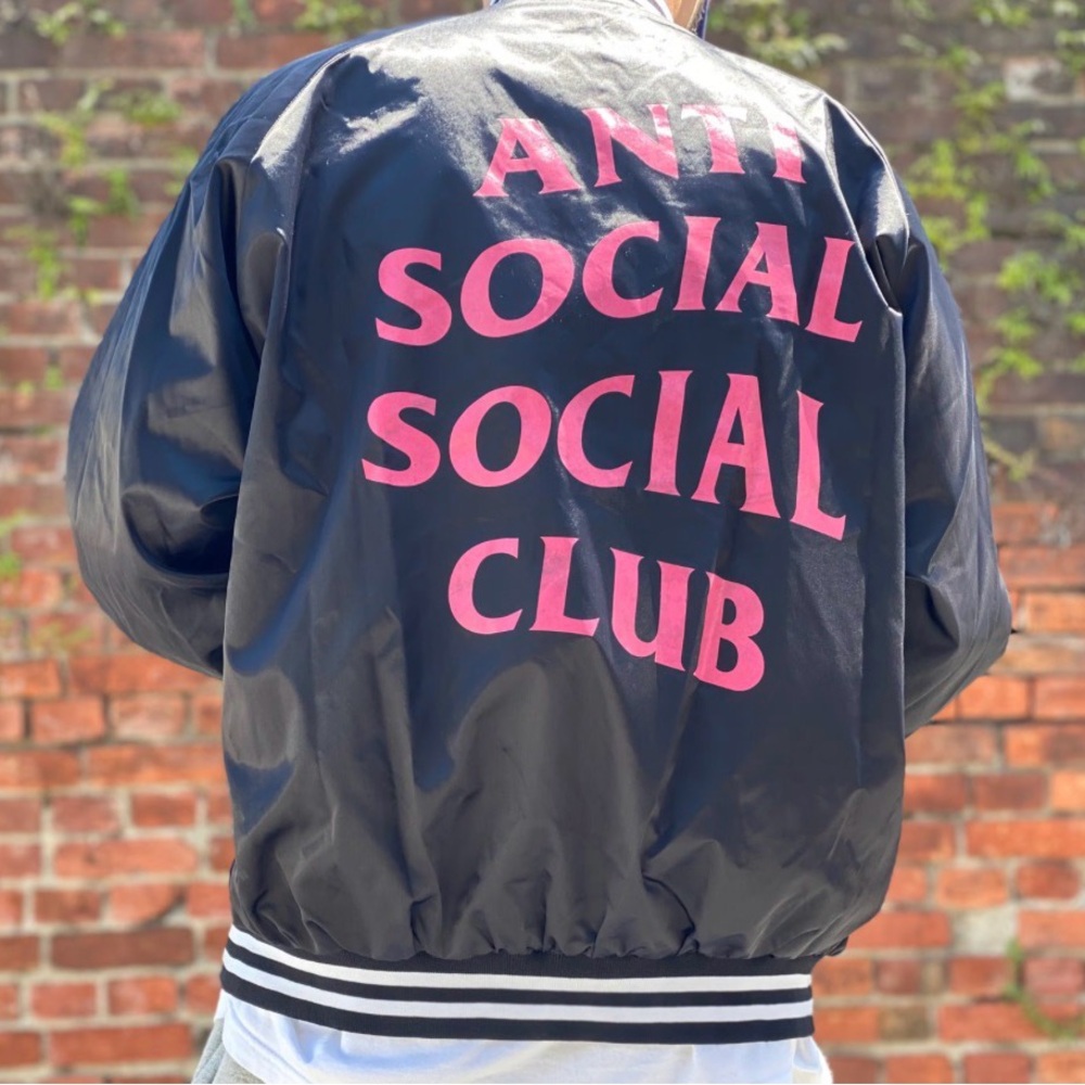 Anti Social Social Club Black and White Bomber Jacket